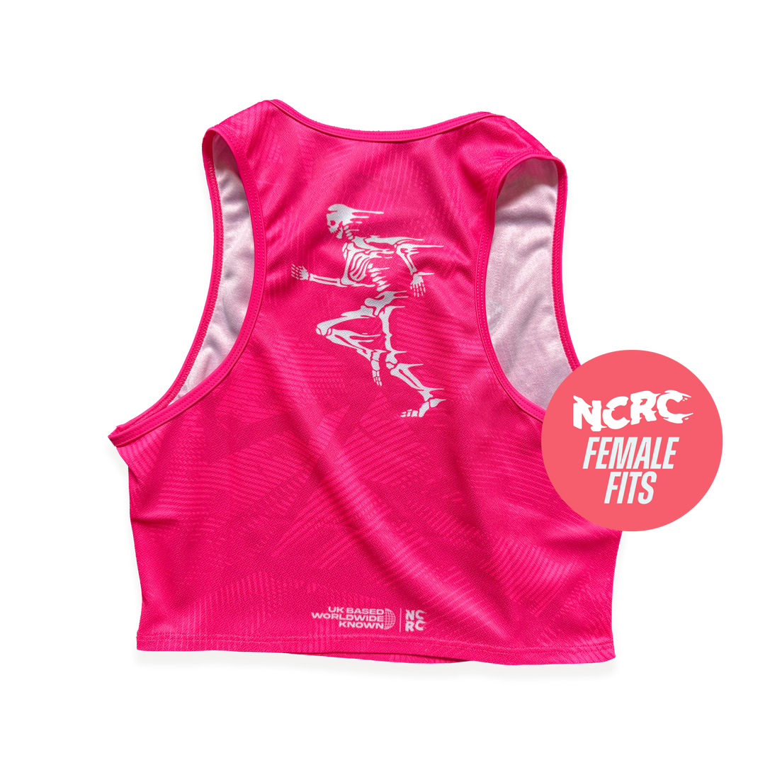 NCRC Essentials V2: Female Fits - Crop Training Singlet - Fluro Pink