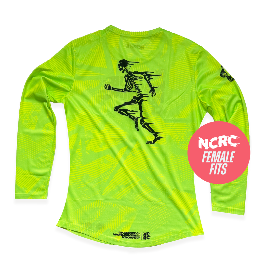 NCRC Essentials V2: Female Fits -  Long Sleeve Training Jersey - Fluro Lemon & Lime