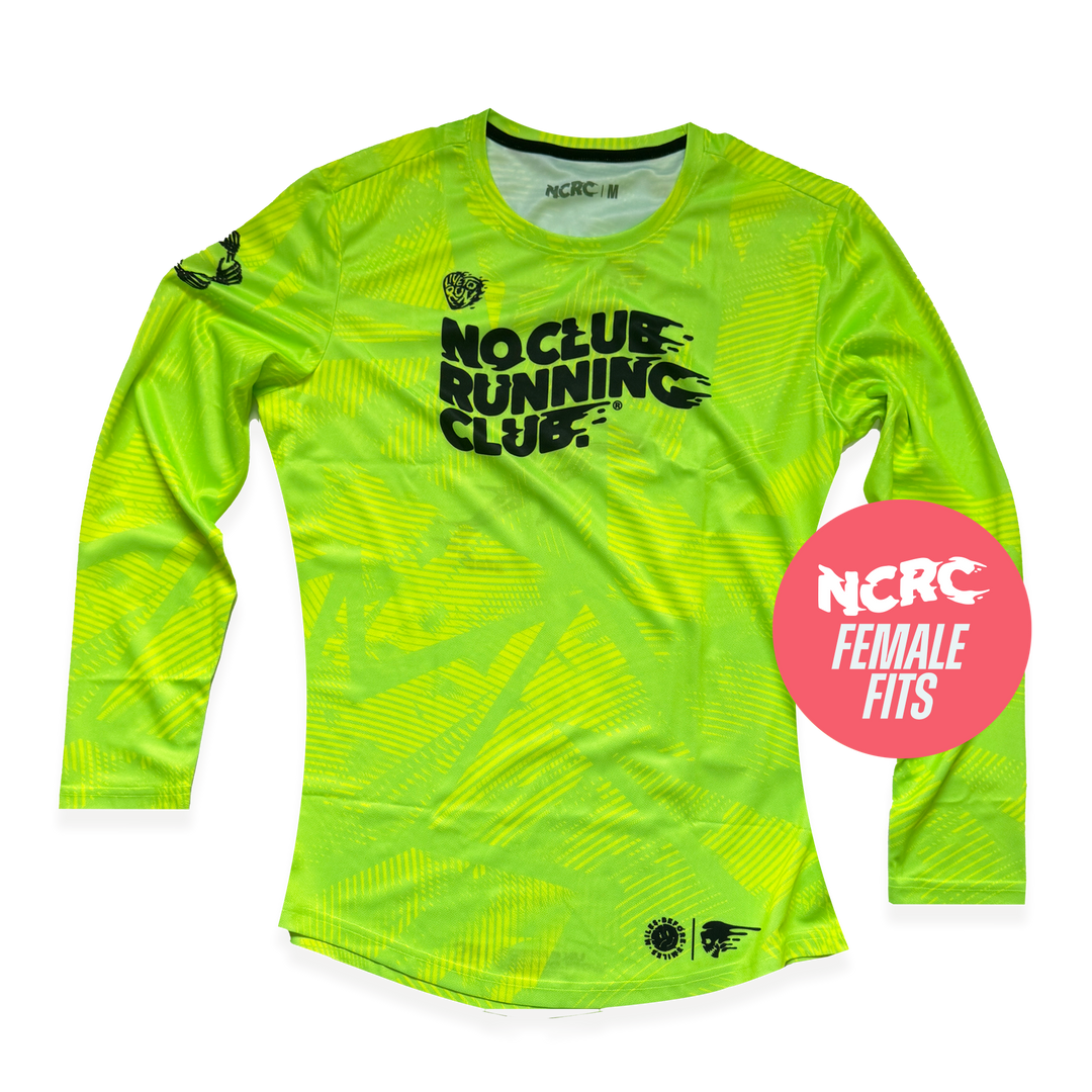 NCRC Essentials V2: Female Fits -  Long Sleeve Training Jersey - Fluro Lemon & Lime