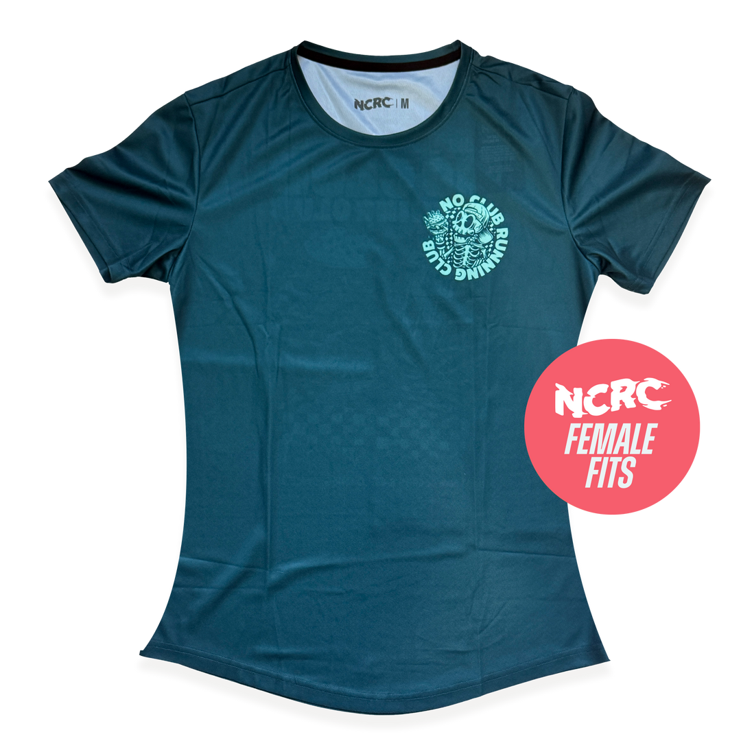 NCRC Female Fits: Carbs & Cold Ones - Short Sleeve Training Jersey - Petrol Blue