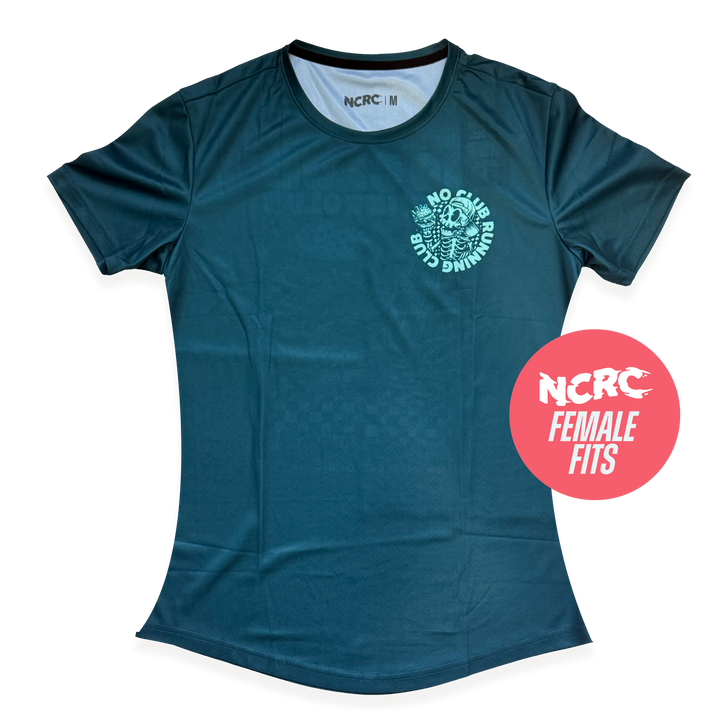 NCRC Female Fits: Carbs & Cold Ones - Short Sleeve Training Jersey - Petrol Blue