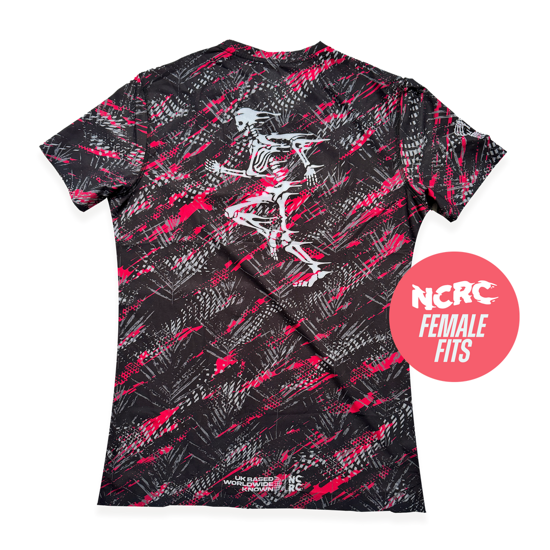 NCRC + : Female Fits -  Race Day Tee - Black/Red/Silver/Charcoal