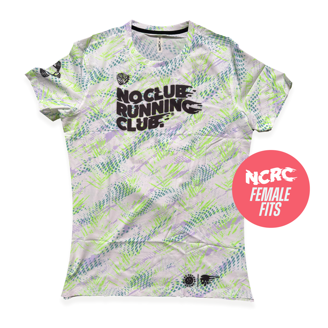 NCRC + : Female Fits -  Race Day Tee - White/Jade/Lavender/Fluro Green