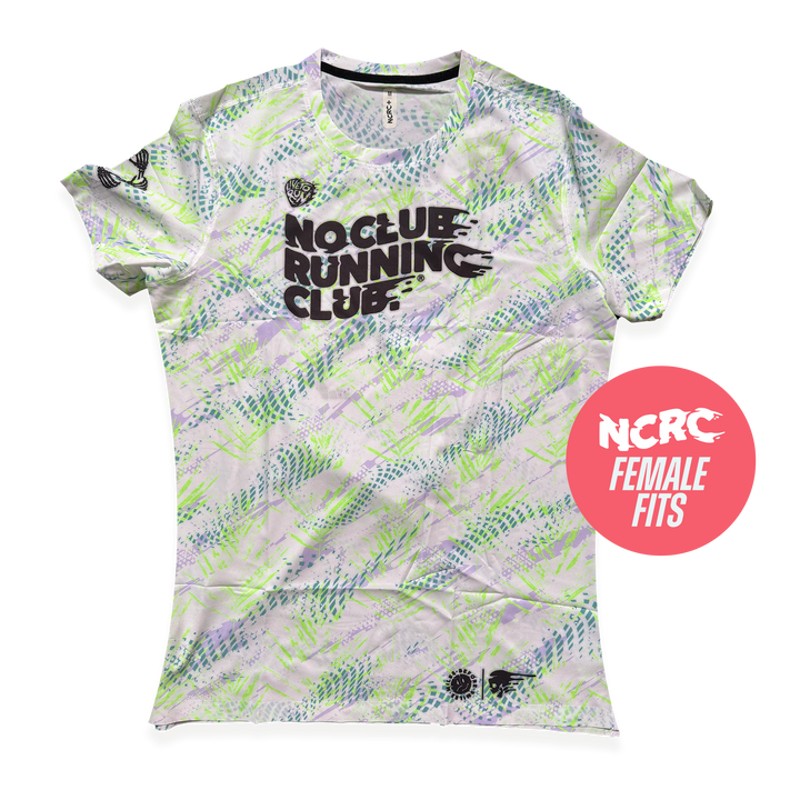 NCRC + : Female Fits -  Race Day Tee - White/Jade/Lavender/Fluro Green
