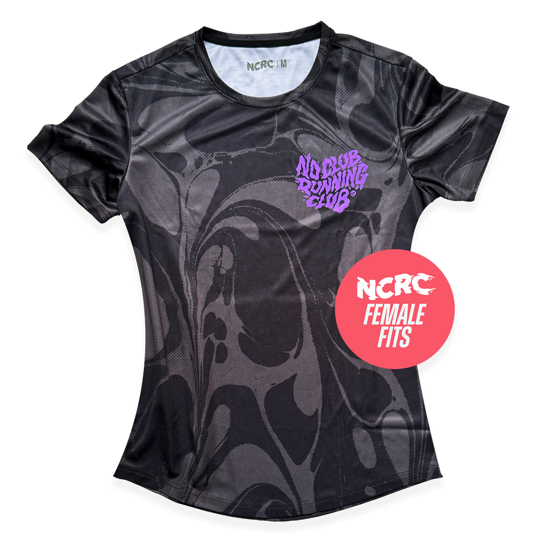 NCRC Female Fits: Liquid Motion - Short Sleeve Training Jersey - Black/Grey/Purple