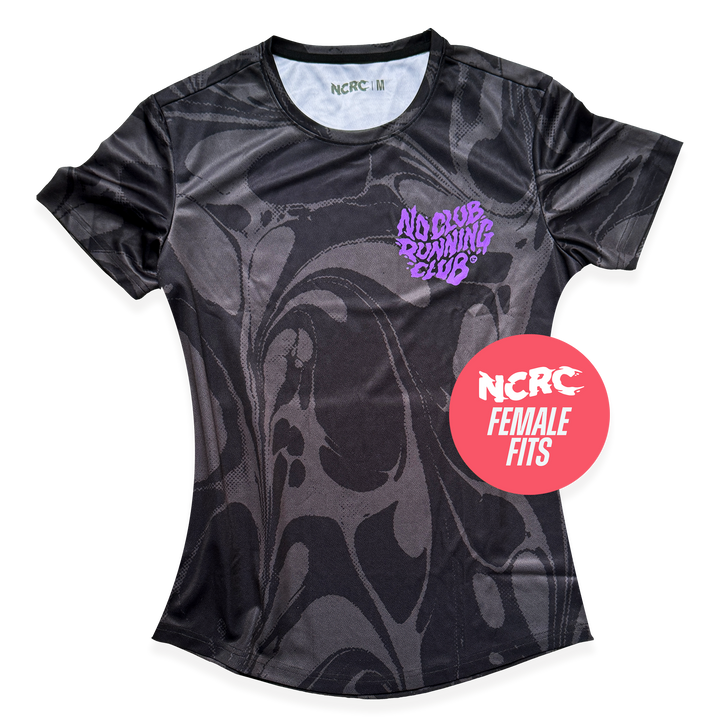NCRC Female Fits: Liquid Motion - Short Sleeve Training Jersey - Black/Grey/Purple