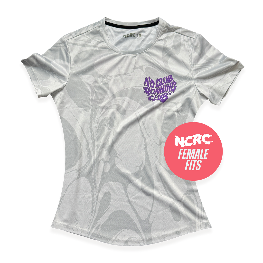 NCRC Female Fits: Liquid Motion - Short Sleeve Training Jersey - White/Grey/Purple