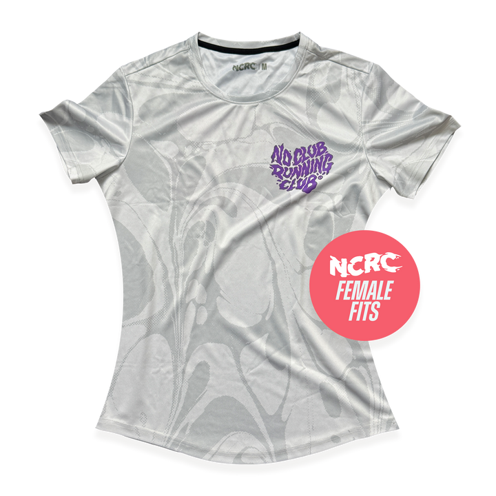 NCRC Female Fits: Liquid Motion - Short Sleeve Training Jersey - White/Grey/Purple