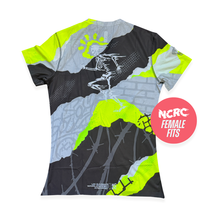 NCRC + : Female Fits -  Race Day Tee - Tore Up - Fluro Lemon & Lime