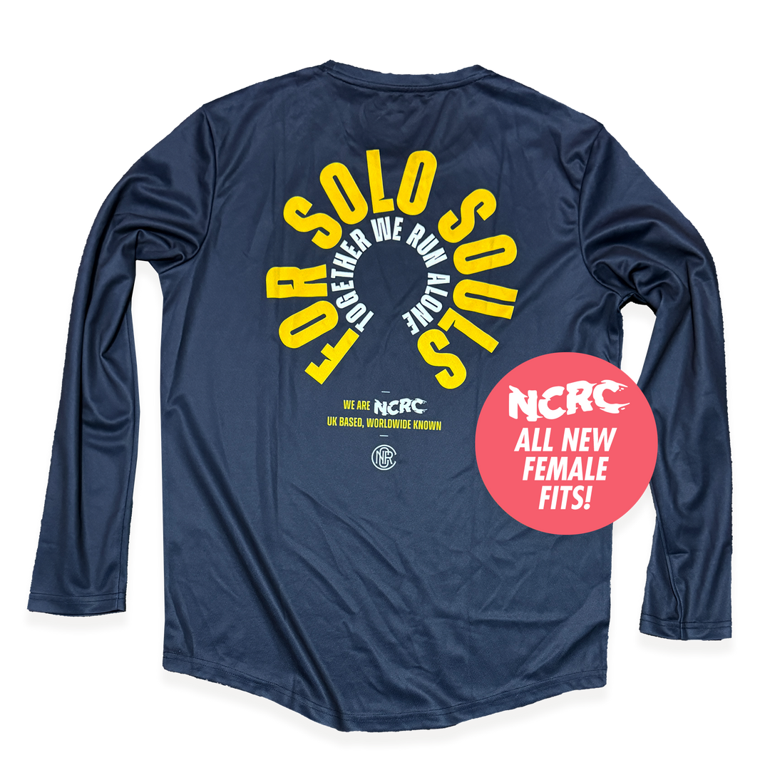 NCRC Female Fits: Solo Souls -  Long Sleeve Training Jersey - Navy/Yellow/White