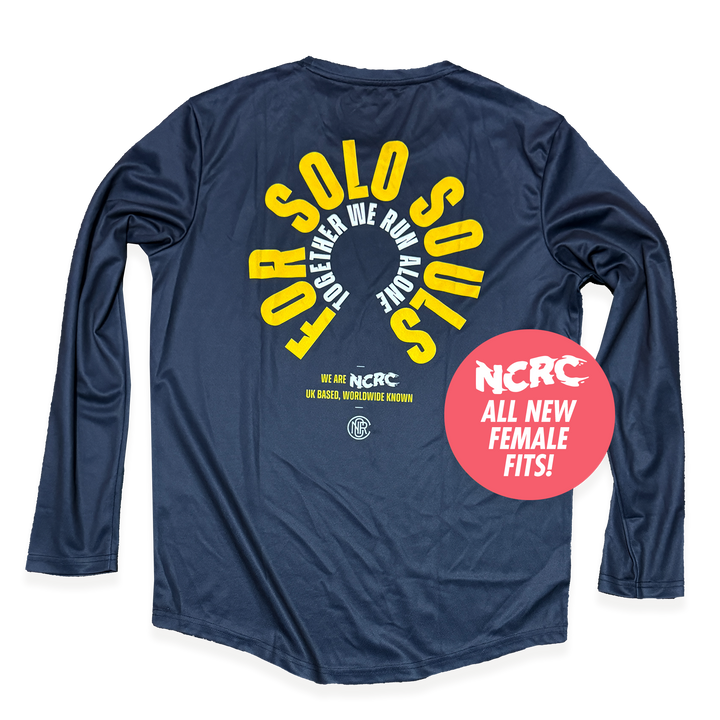NCRC Female Fits: Solo Souls -  Long Sleeve Training Jersey - Navy/Yellow/White
