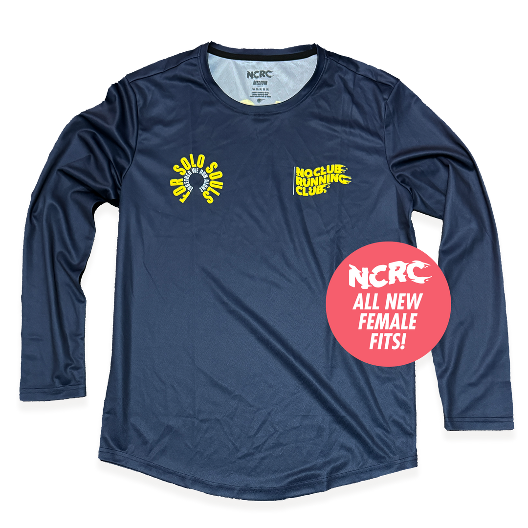NCRC Female Fits: Solo Souls -  Long Sleeve Training Jersey - Navy/Yellow/White