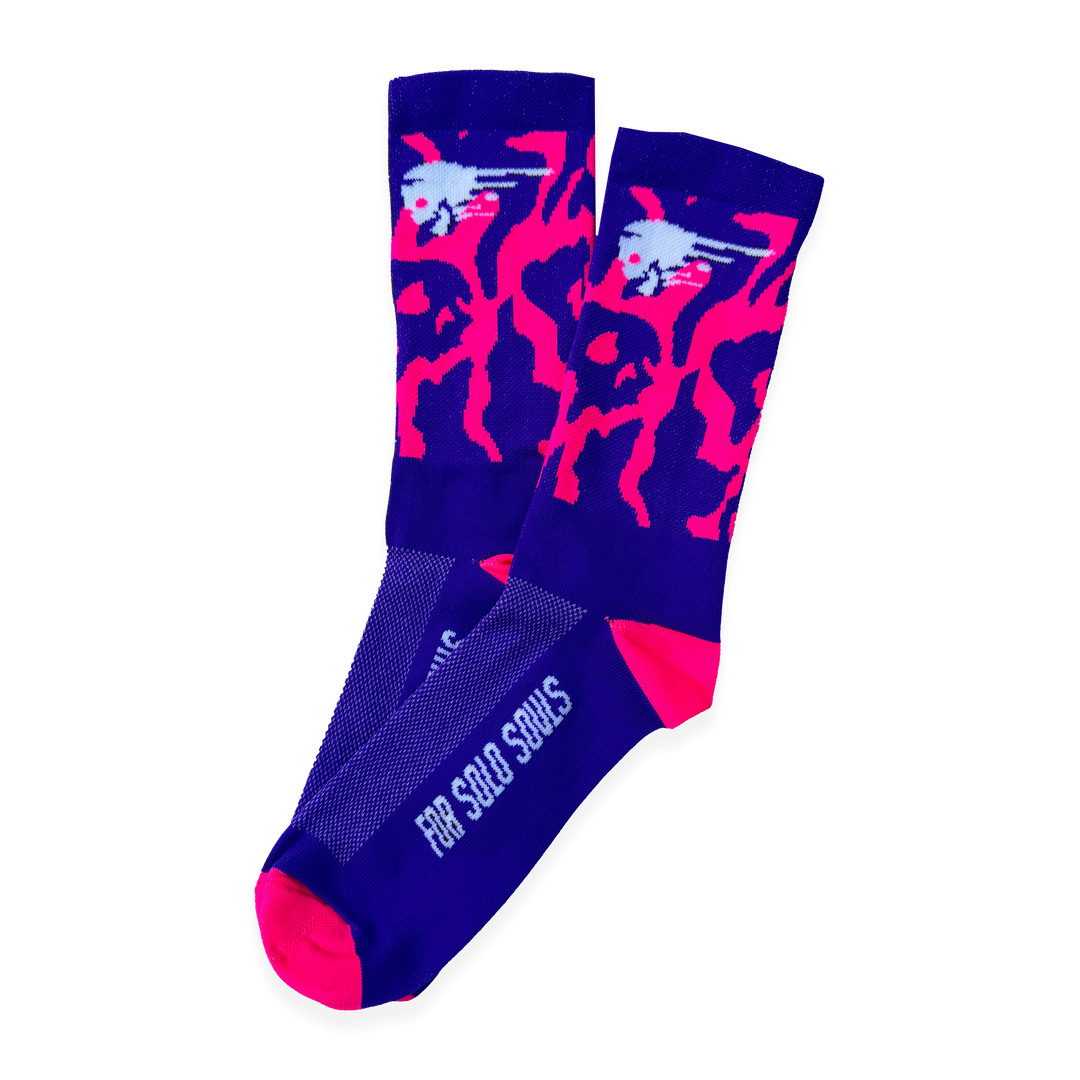 NCRC Running Socks - 2023 - NCRC Camo - Purple & Fluro Pink