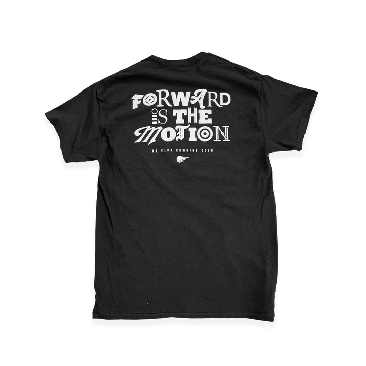 NCRC Unisex Fits:  Forward Is The Motion - Black 100% Cotton Lifestyle T-Shirt