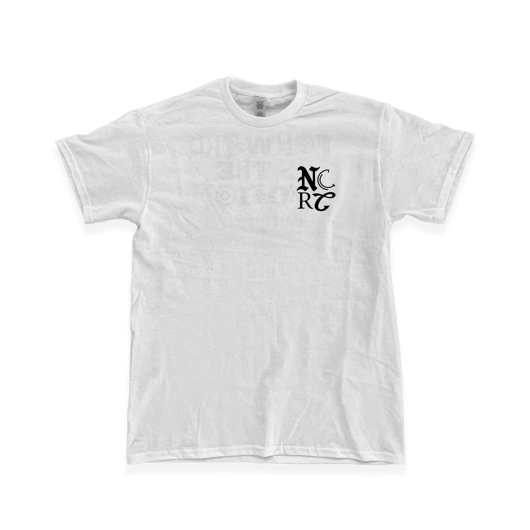 NCRC Unisex Fits:  Forward Is The Motion - White 100% Cotton Lifestyle T-Shirt