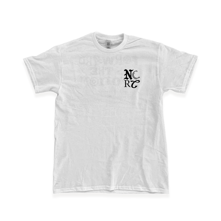 NCRC Unisex Fits:  Forward Is The Motion - White 100% Cotton Lifestyle T-Shirt