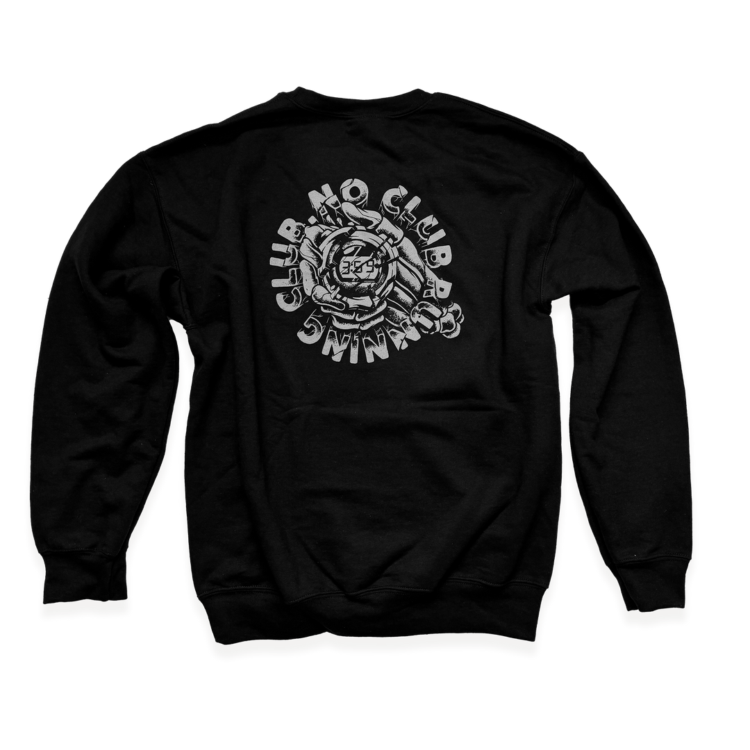 NCRC Unisex Fits:  STOPWATCH - Dryblend Crewneck Sweatshirt - Black