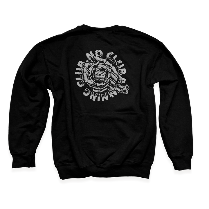 NCRC Unisex Fits:  STOPWATCH - Dryblend Crewneck Sweatshirt - Black