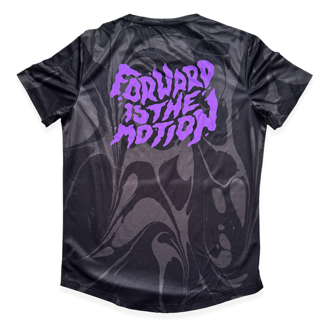 NCRC Unisex Fits: Liquid Motion - Short Sleeve Training Jersey - Black/Grey/Purple