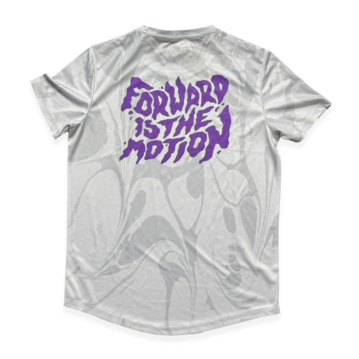 NCRC Unisex Fits: Liquid Motion - Short Sleeve Training Jersey - White/Grey/Purple