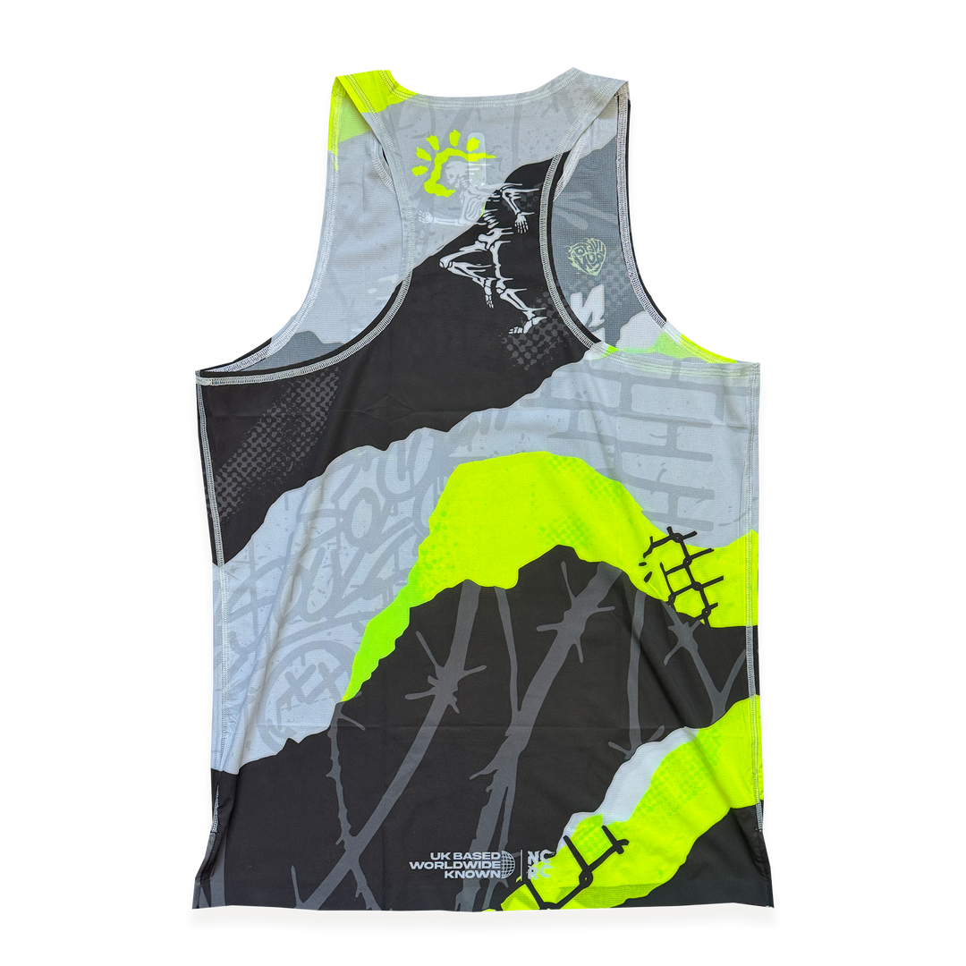 NCRC + : Unisex Fits -  Race Day Singlet  - Tore Up - Fluro Lemon & Lime