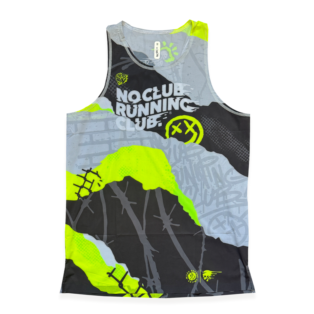 NCRC + : Unisex Fits -  Race Day Singlet  - Tore Up - Fluro Lemon & Lime