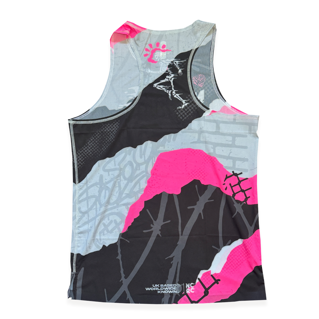 NCRC + : Unisex Fits -  Race Day Singlet  - Tore Up - Fluro Pink & Magenta