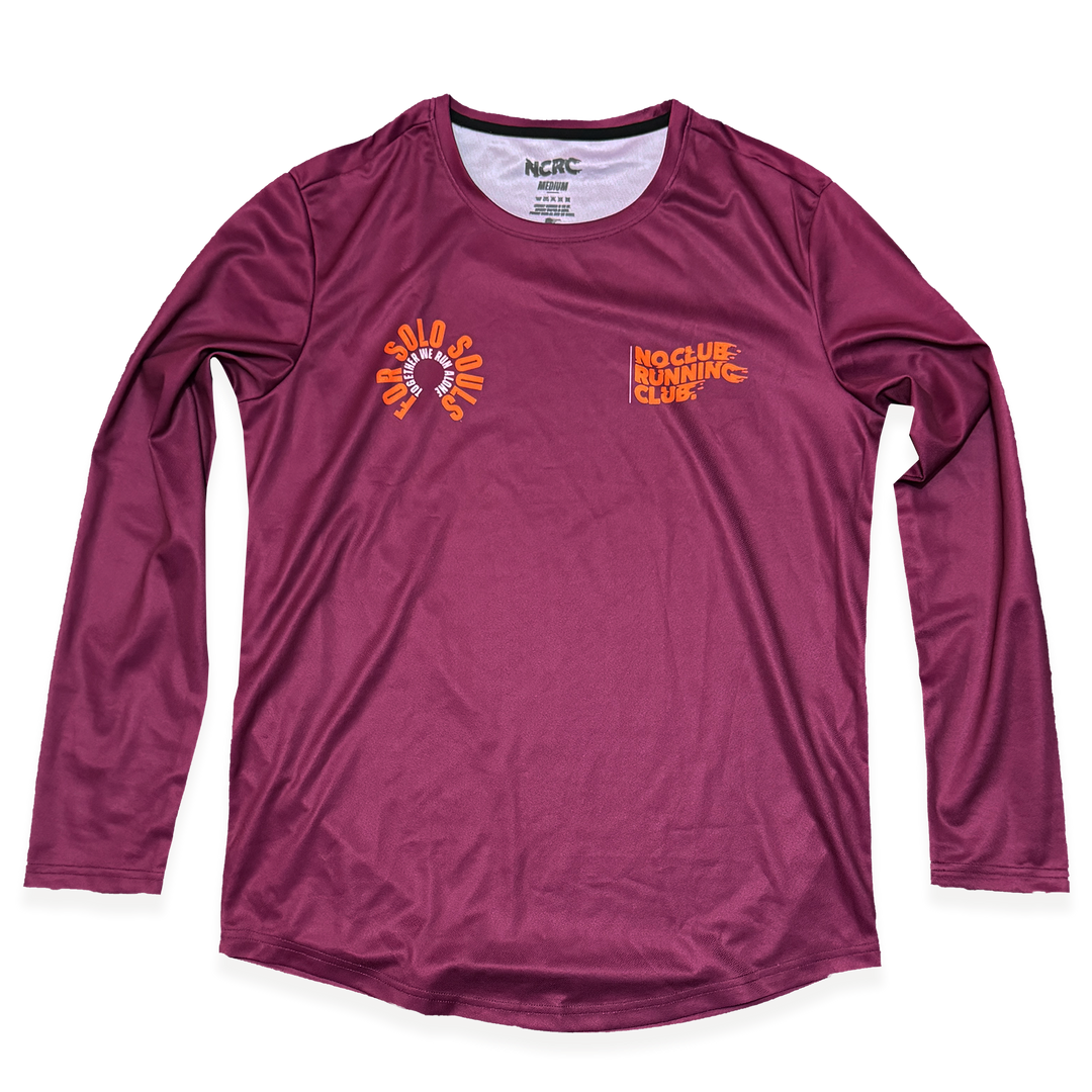 NCRC: Unisex Fits: Solo Souls -  Long Sleeve Training Jersey - Burgundy/Orange/White