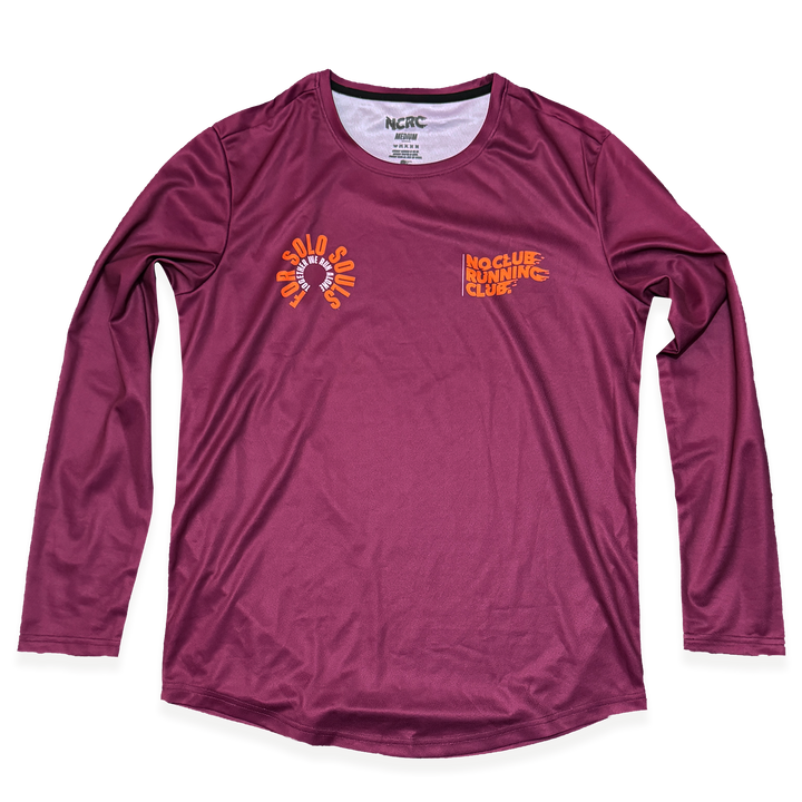 NCRC: Unisex Fits: Solo Souls -  Long Sleeve Training Jersey - Burgundy/Orange/White
