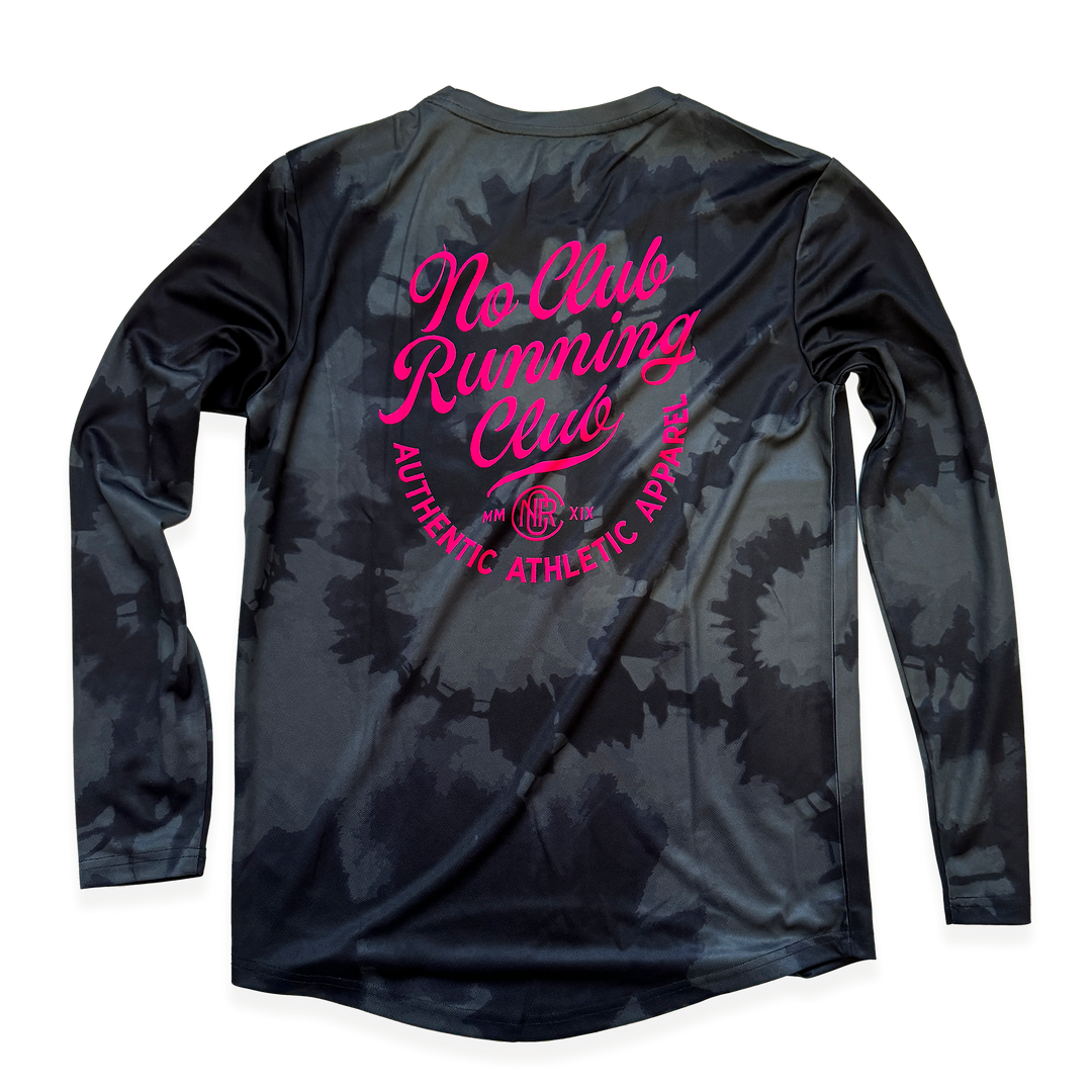 NCRC: Unisex Fits: Heritage Tie Dye -  Long Sleeve Training Jersey - Charcoal/Black/Pink