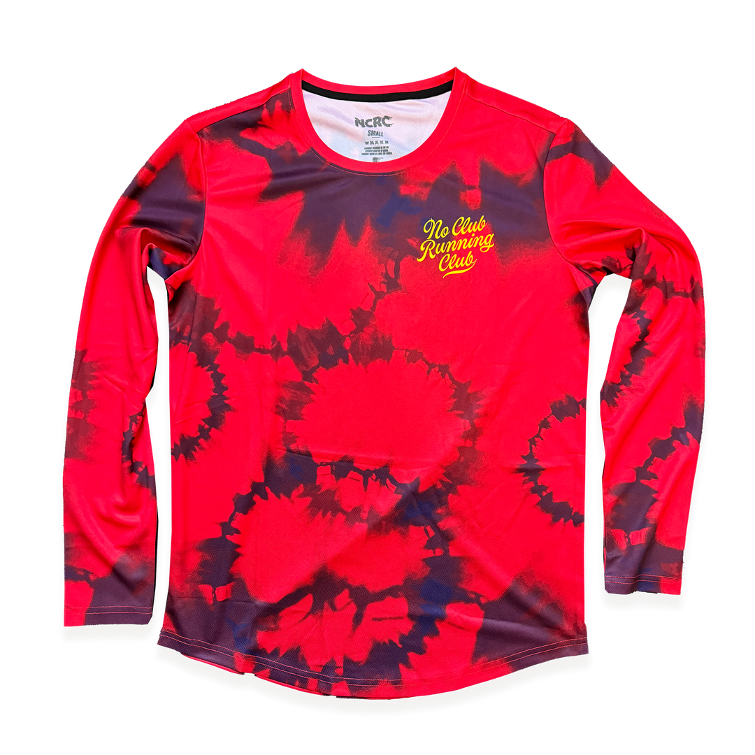 NCRC: Unisex Fits: Heritage Tie Dye -  Long Sleeve Training Jersey - Red/Midnight Navy/Yellow