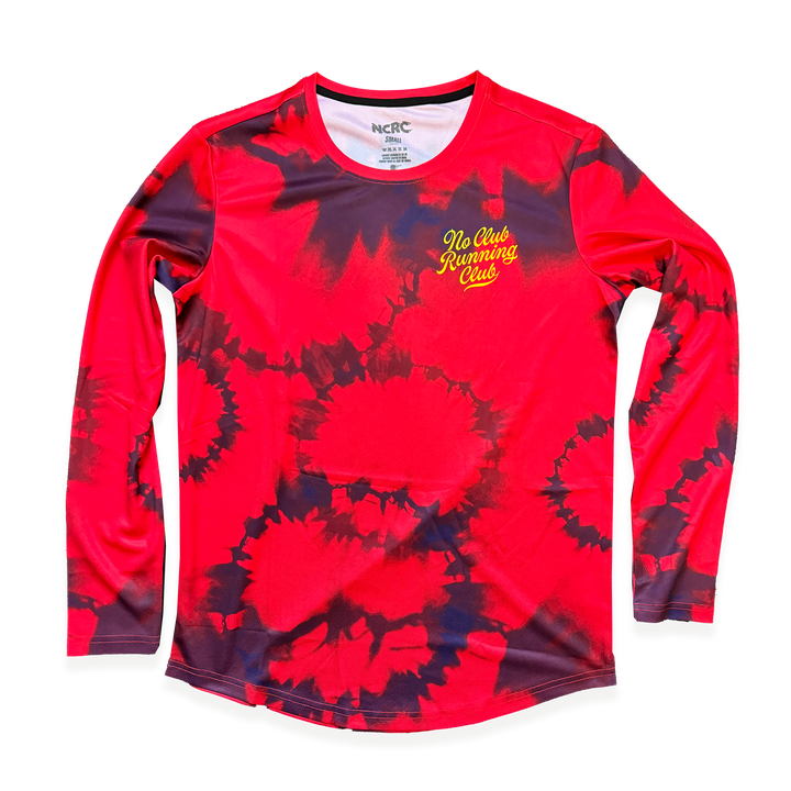 NCRC: Unisex Fits: Heritage Tie Dye -  Long Sleeve Training Jersey - Red/Midnight Navy/Yellow
