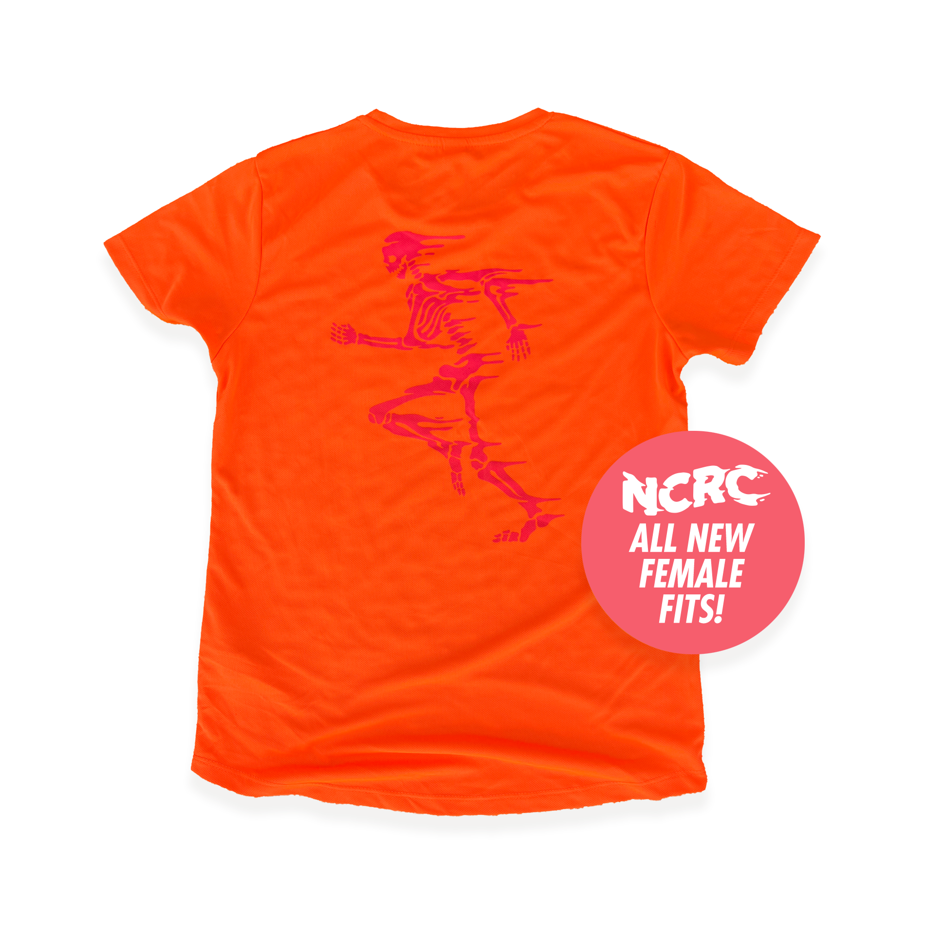 NCRC Female Fits: Autumn '23 - Limited Edition Short Sleeve Tee - Skelly - Fluro Orange