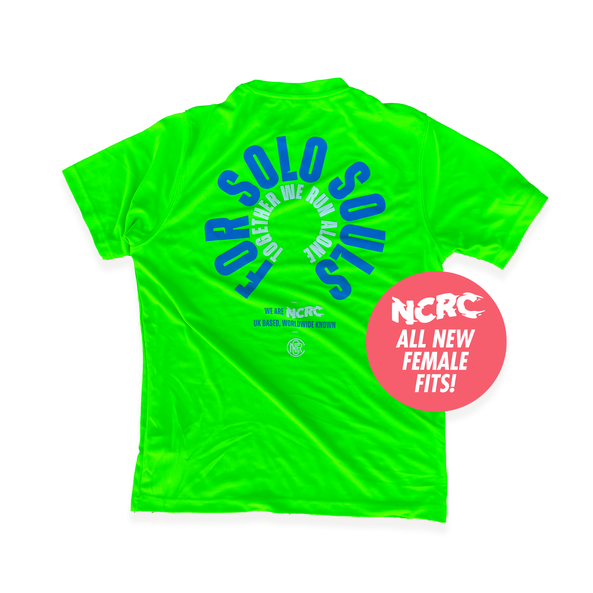 NCRC Female Fits: Autumn '23 - Limited Edition Short Sleeve Tee - Solo Souls - Fluro Green