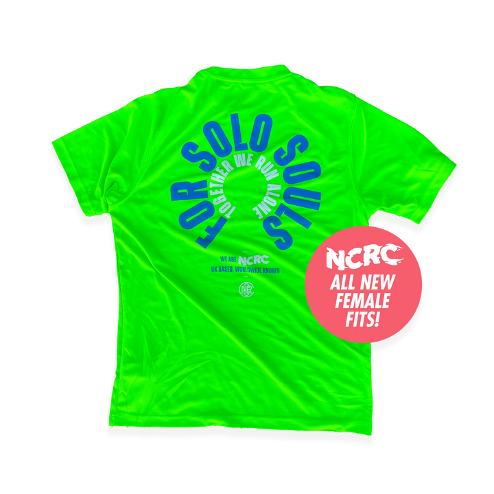 NCRC Female Fits: Autumn '23 - Limited Edition Short Sleeve Tee - Solo Souls - Fluro Green