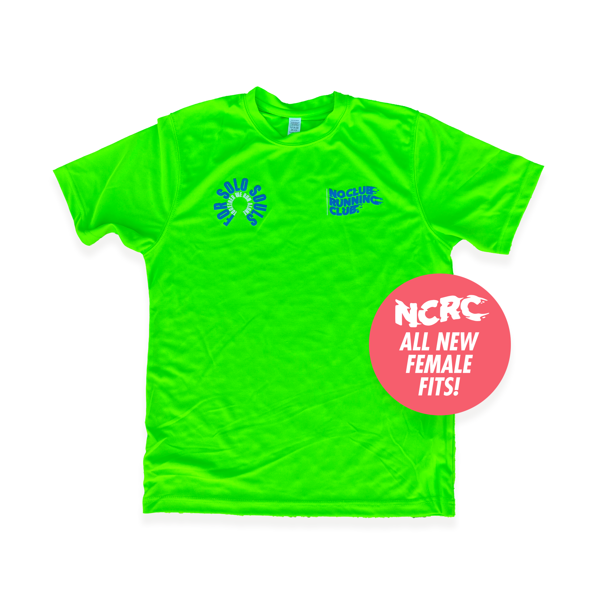 NCRC Female Fits: Autumn '23 - Limited Edition Short Sleeve Tee - Solo Souls - Fluro Green