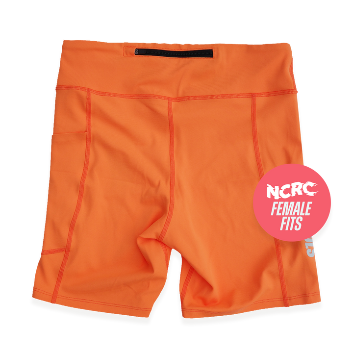 NCRC: Female Fits:  Lycra Half Racing Tights - Fluro Orange