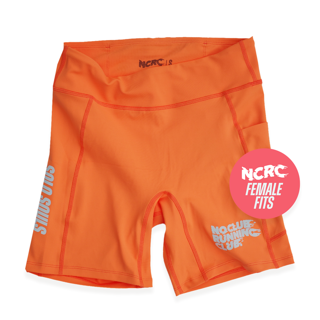 NCRC: Female Fits:  Lycra Half Racing Tights - Fluro Orange