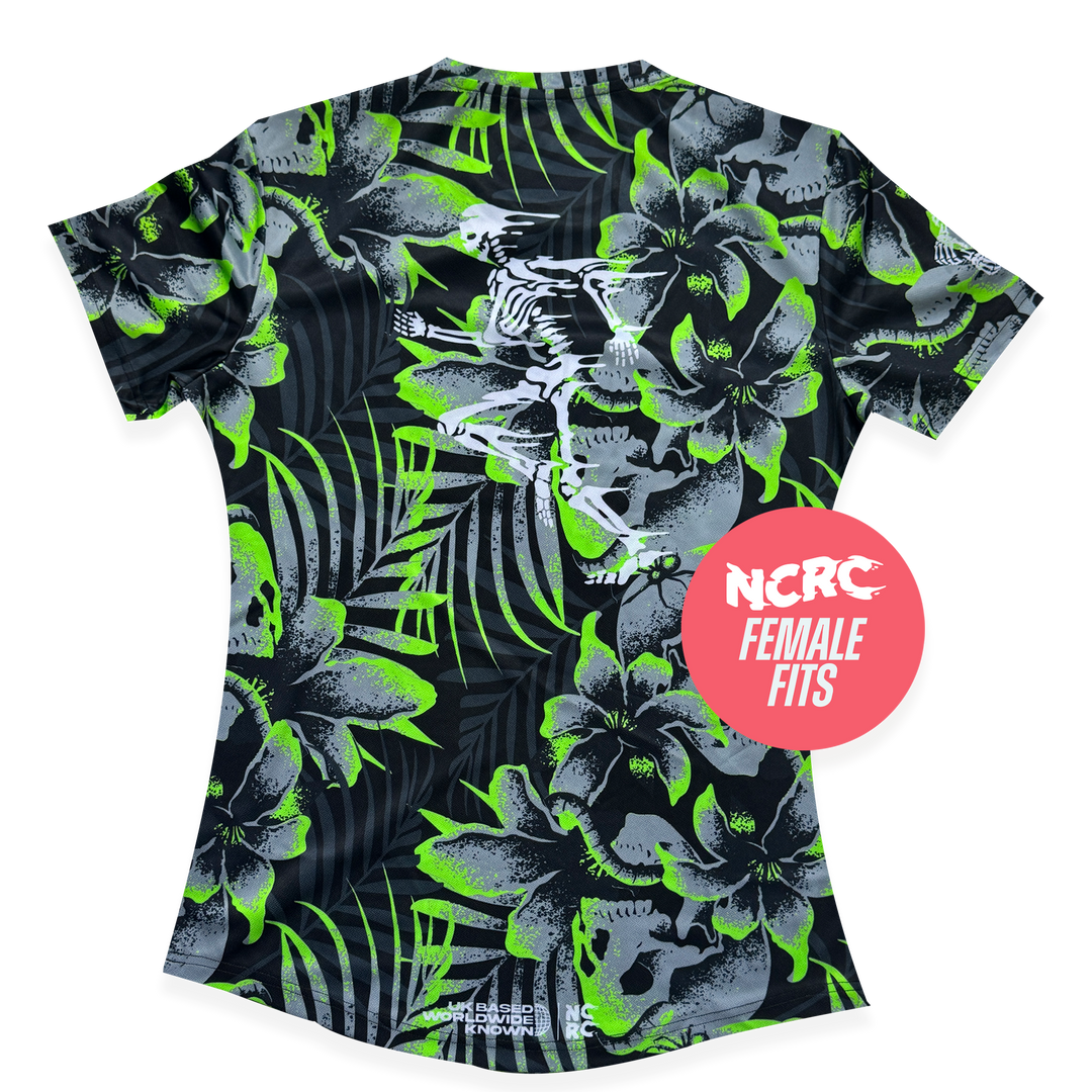 NCRC Female Fits: Bad Natured - Short Sleeve Training Jersey - Black/Grey/Fluro Green