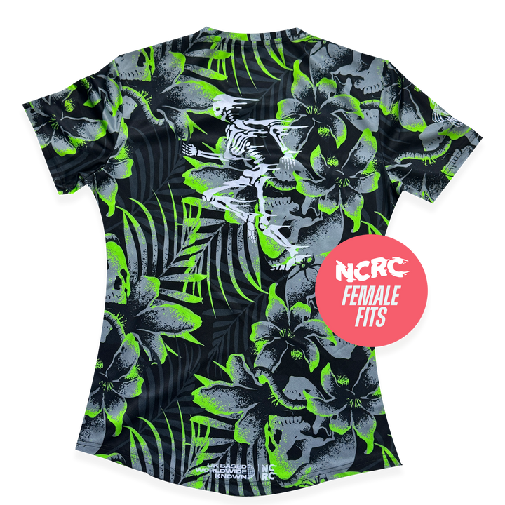 NCRC Female Fits: Bad Natured - Short Sleeve Training Jersey - Black/Grey/Fluro Green