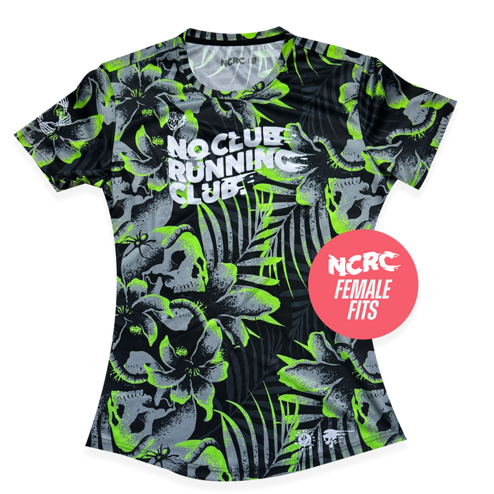 NCRC Female Fits: Bad Natured - Short Sleeve Training Jersey - Black/Grey/Fluro Green