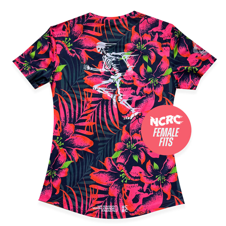 NCRC Female Fits: Bad Natured - Short Sleeve Training Jersey - Navy/Fluro Pink/Blood Orange/Fluro Green