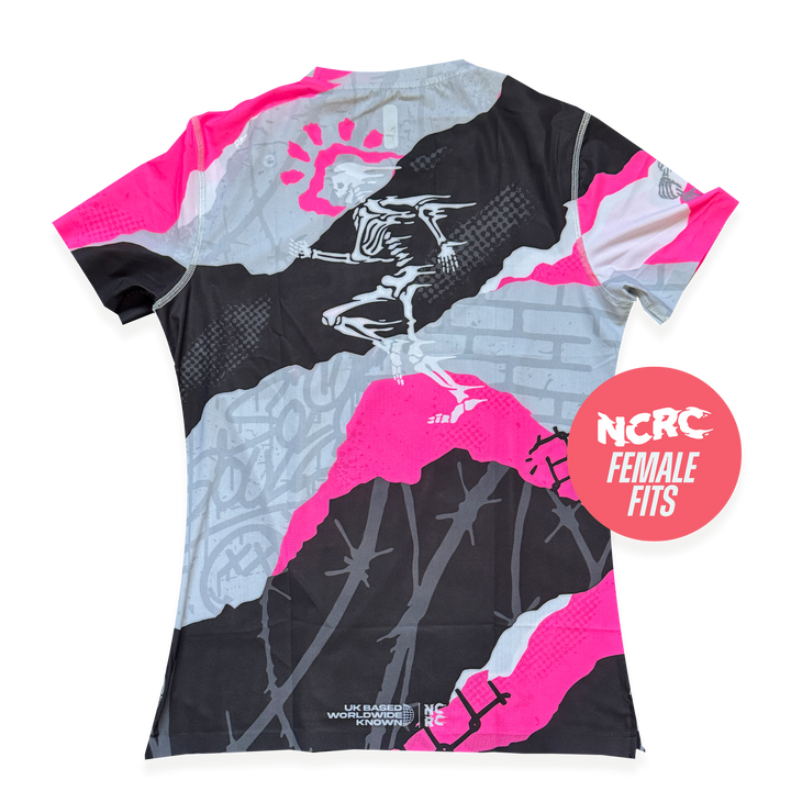 NCRC + : Female Fits -  Race Day Tee - Tore Up - Fluro Pink / Magenta