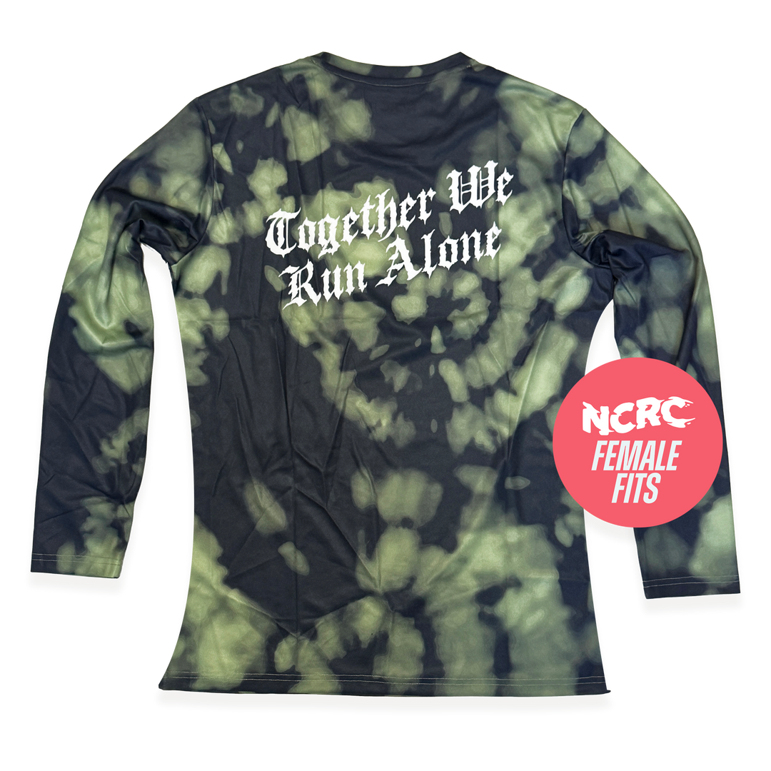 NCRC Female Fits: Solo Souls V2 -  Long Sleeve Training Jersey - Bleach Dyed - Algae
