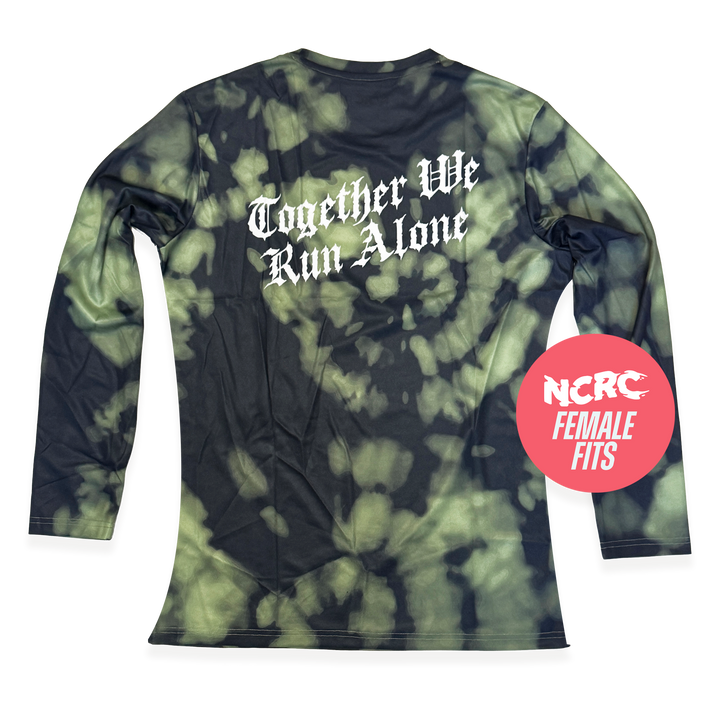 NCRC Female Fits: Solo Souls V2 -  Long Sleeve Training Jersey - Bleach Dyed - Algae