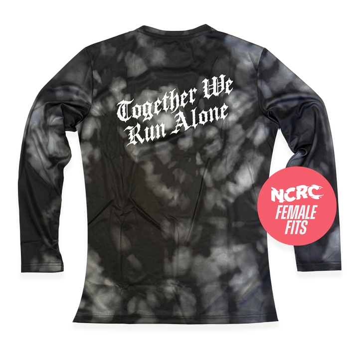 NCRC Female Fits: Solo Souls V2 -  Long Sleeve Training Jersey - Bleach Dyed - Gravel