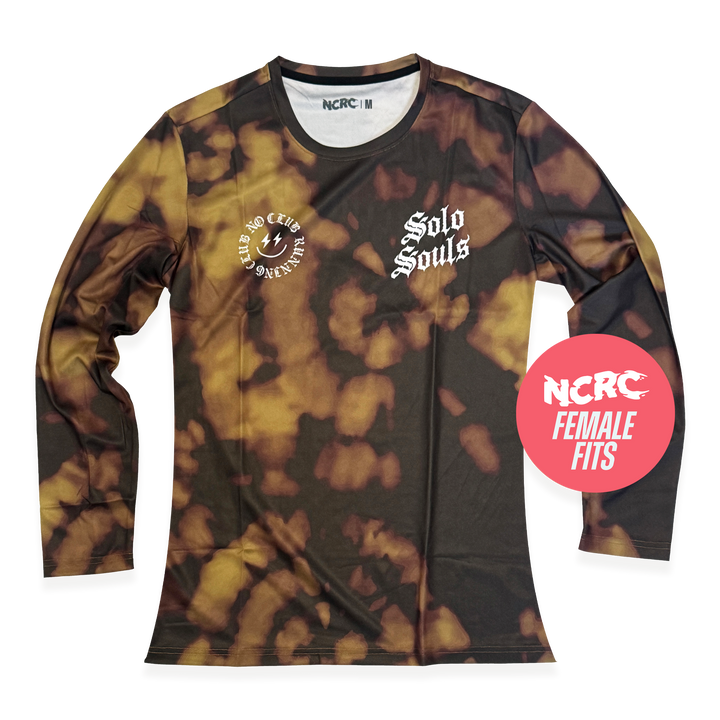 NCRC Female Fits: Solo Souls V2 -  Long Sleeve Training Jersey - Bleach Dyed - Mulch