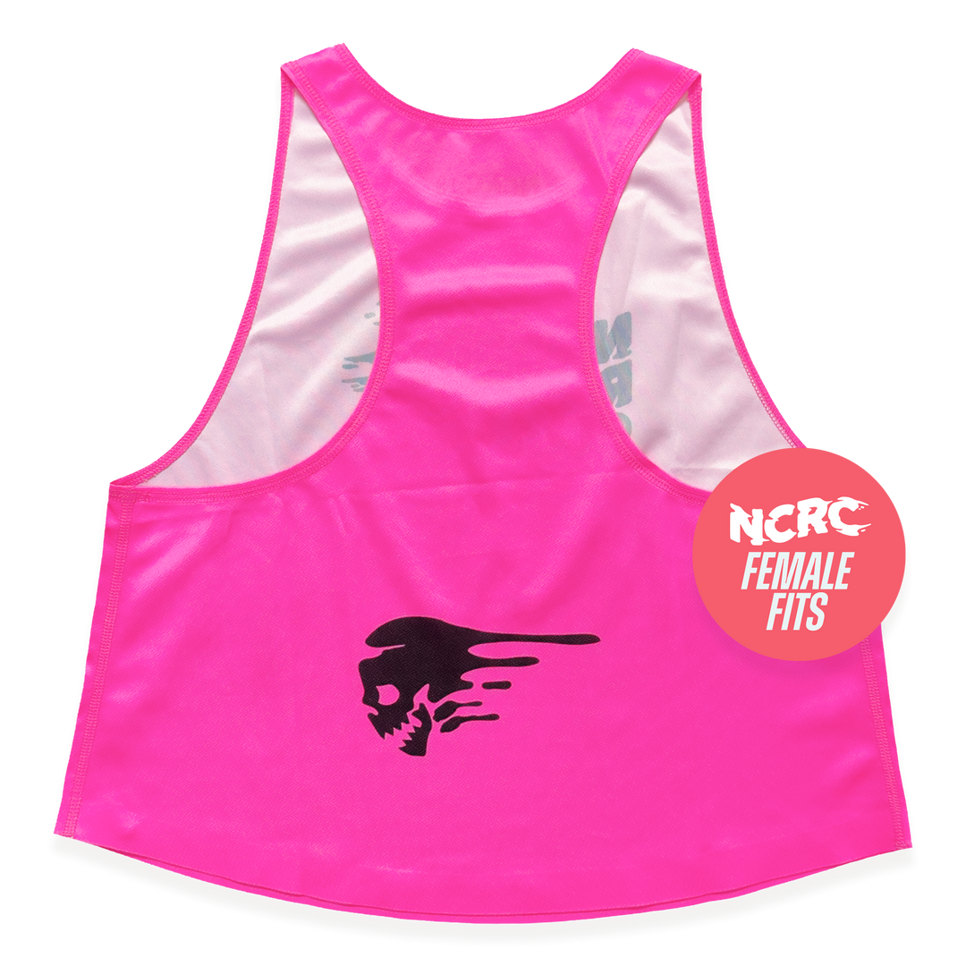 NCRC Essentials V3: Female Fits - Loose Crop Training Singlet - Fluro Pink