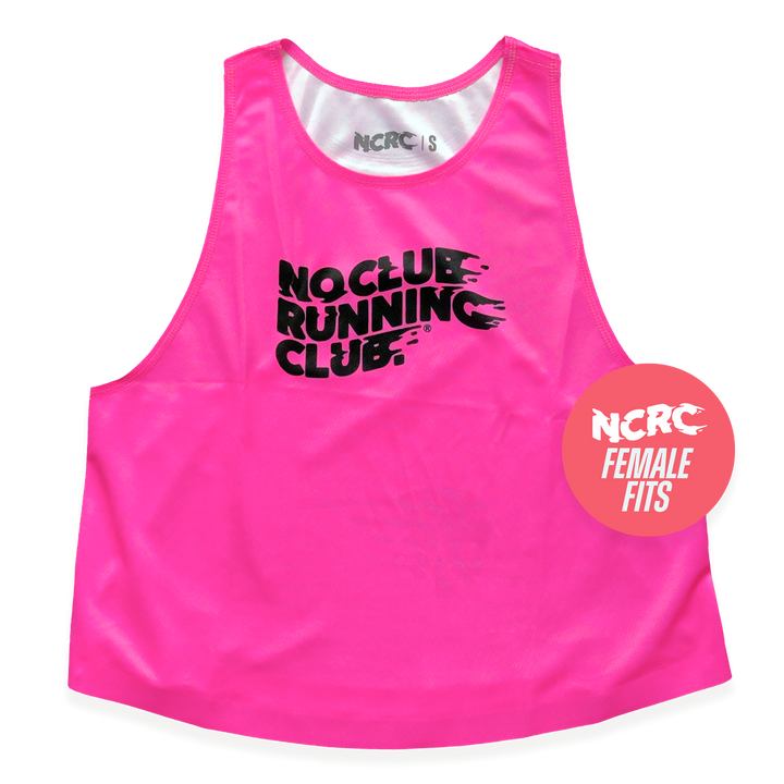 NCRC Essentials V3: Female Fits - Loose Crop Training Singlet - Fluro Pink