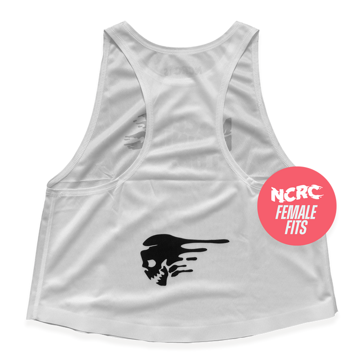 NCRC Essentials V3: Female Fits - Loose Crop Training Singlet - White